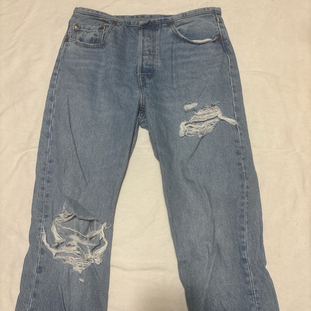 Levi's Relaxed Fit Ripped Blue Jeans